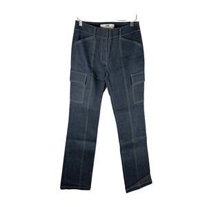 LVIR LA Project Denim Cargo Straight Fit Jeans Blue Size XS Slim Mid Rise